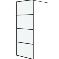vidaXL Duschvägg svart 80x195 cm frostat ESG-glas