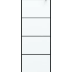 vidaXL Duschvägg svart 80x195 cm frostat ESG-glas
