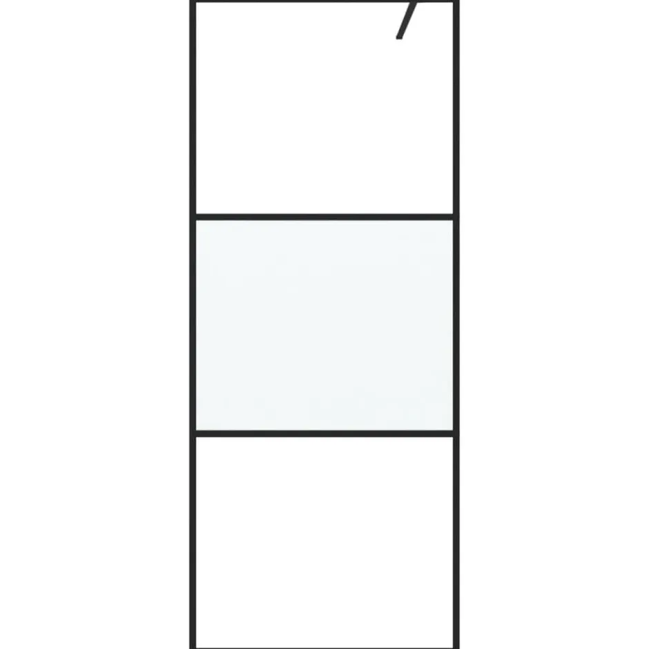 Online vidaXL Duschvägg 80x195 cm halvfrostat ESG-glas Svart