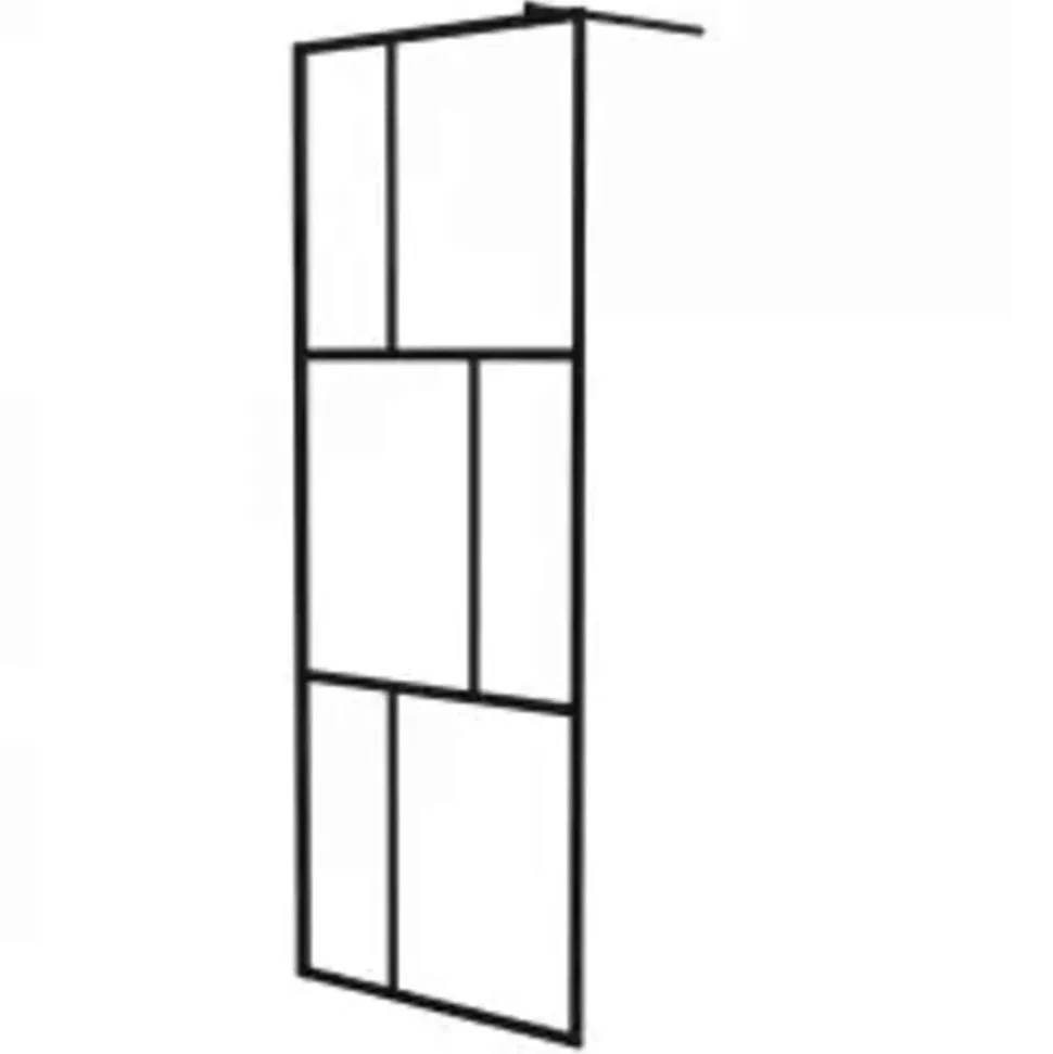 vidaXL Duschvägg till duschkabin härdat glas svart 80x195 cm