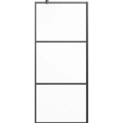 vidaXL Duschvägg 80x195 cm frostat ESG-glas svart