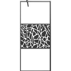 vidaXL Duschvägg 80x195cm ESG-glas med stendesign svart