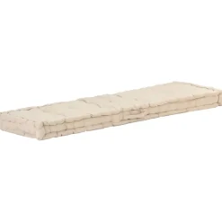 vidaXL Dyna till pallsoffa bomull 120x40x7 cm beige