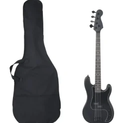 vidaXL Elektrisk basgitarr för nybörjare med väska svart 4/4 46"