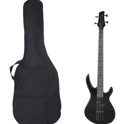 Hot vidaXL Elektrisk basgitarr för nybörjare med väska 4/4 46" Svart