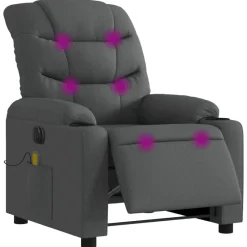 Sale vidaXL Elektrisk massagefåtölj tyg Mörkgrå