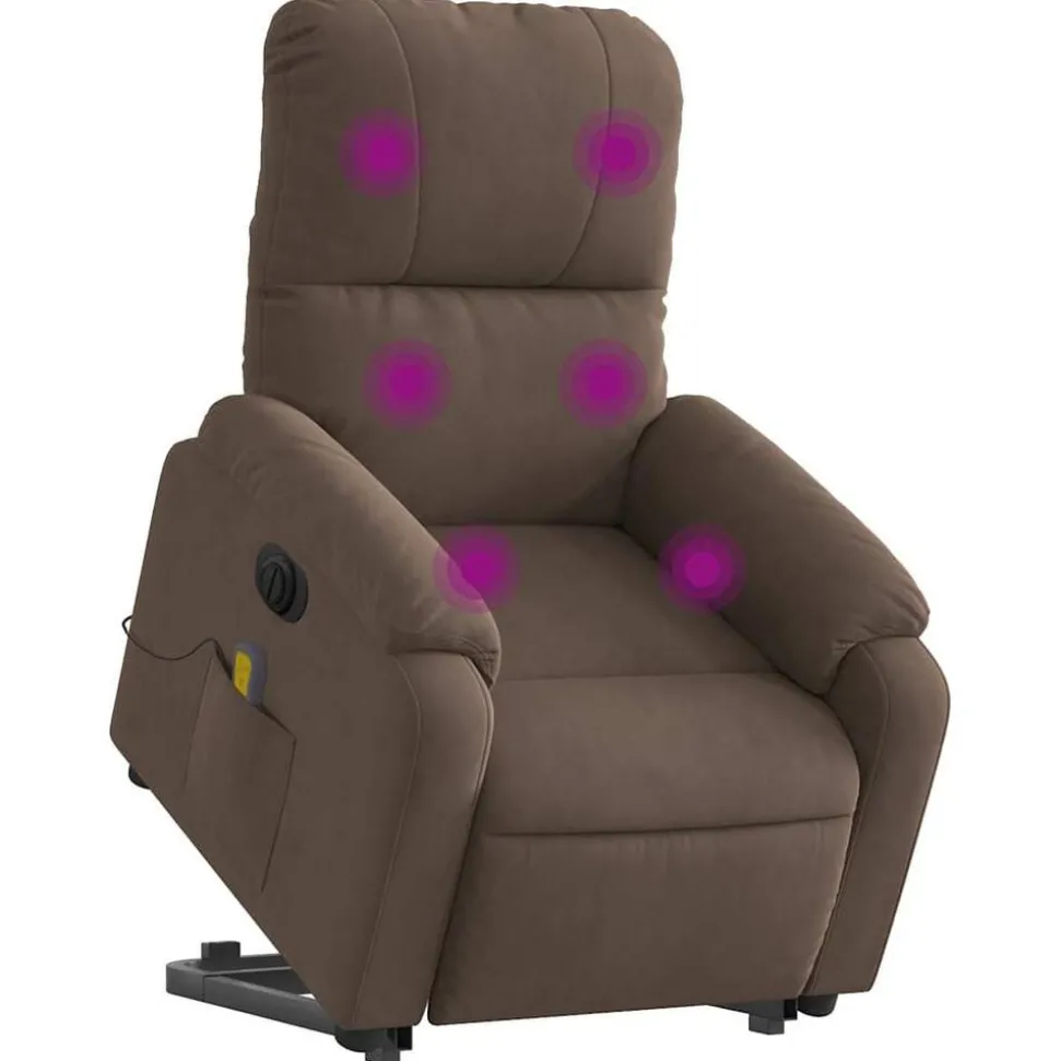 vidaXL Elektrisk massagefåtölj med uppresningshjälp mikrofibertyg