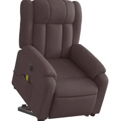 Sale vidaXL Elektrisk massagefåtölj med uppresningshjälp tyg Mörkbrun