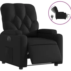 vidaXL Elektrisk reclinerfåtölj svart konstläder