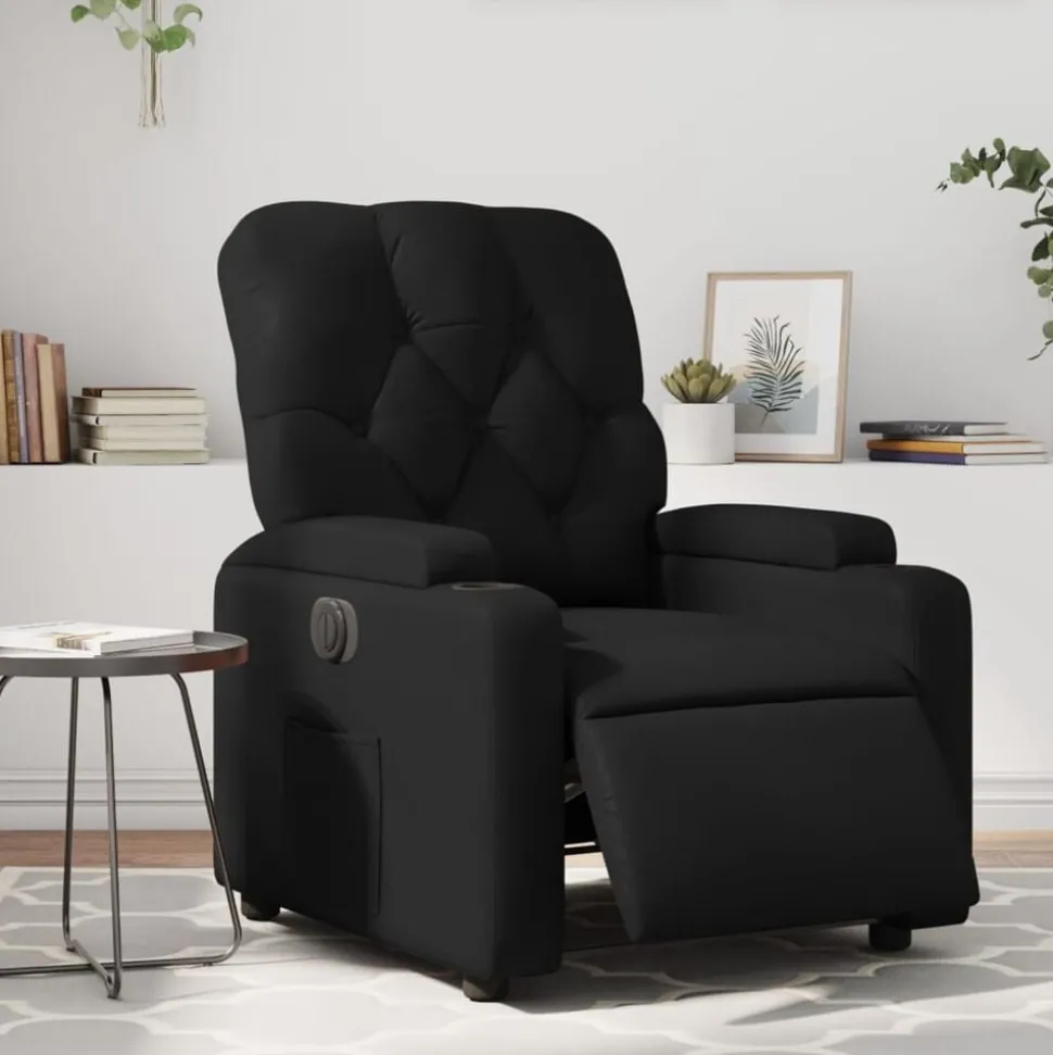 vidaXL Elektrisk reclinerfåtölj svart konstläder