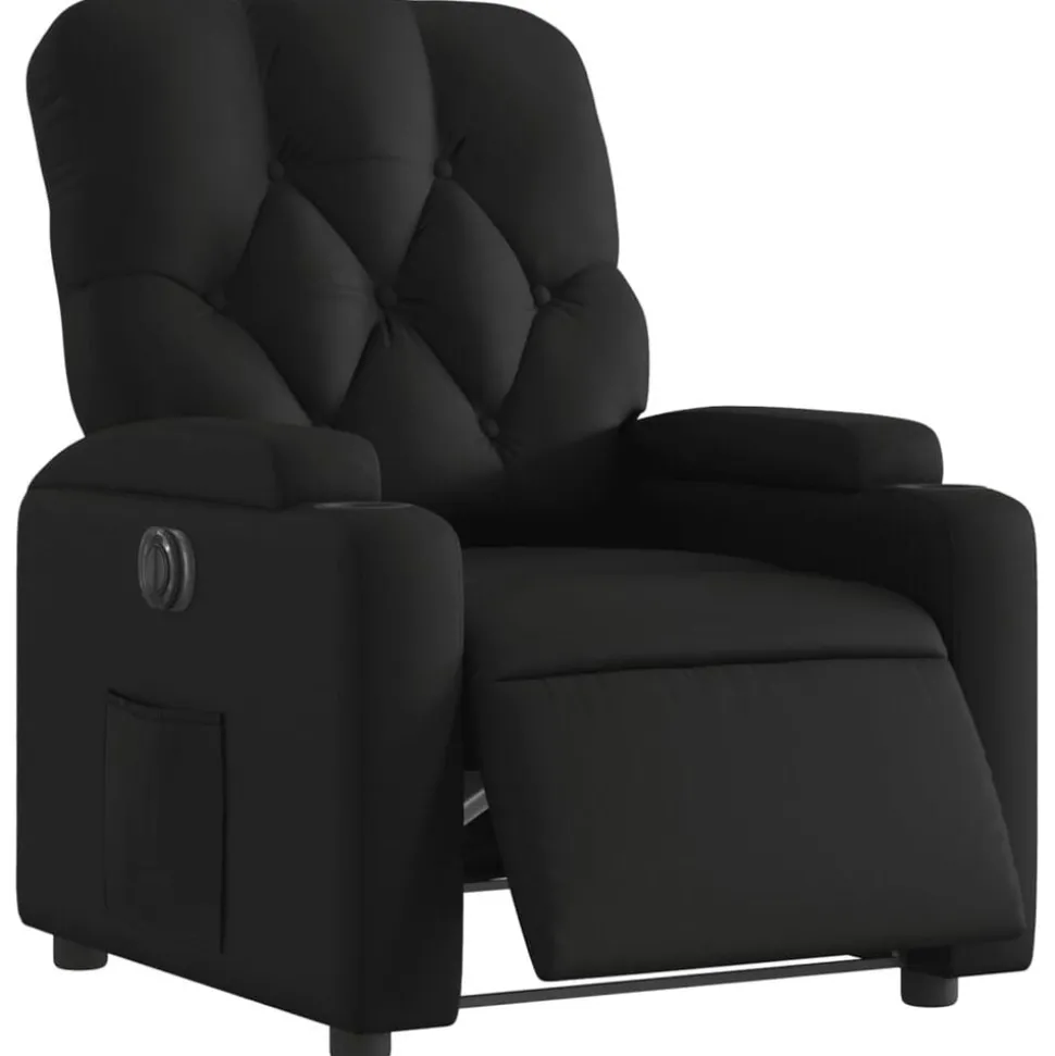 vidaXL Elektrisk reclinerfåtölj svart konstläder