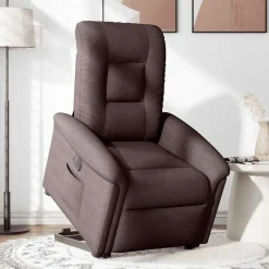 vidaXL Elektrisk reclinerfåtölj med uppresningshjälp brun tyg