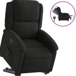 vidaXL Elektrisk reclinerfåtölj med uppresningshjälp svart tyg