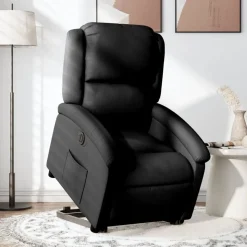 vidaXL Elektrisk reclinerfåtölj med uppresningshjälp svart tyg