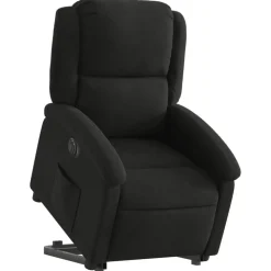 vidaXL Elektrisk reclinerfåtölj med uppresningshjälp svart tyg