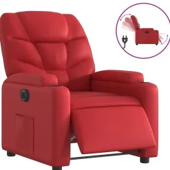 vidaXL Elektrisk reclinerfåtölj röd konstläder