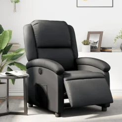 vidaXL Elektrisk reclinerfåtölj svart äkta läder