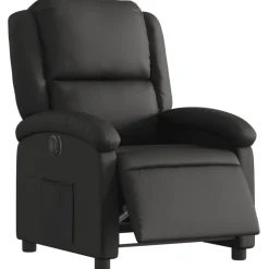 vidaXL Elektrisk reclinerfåtölj svart äkta läder