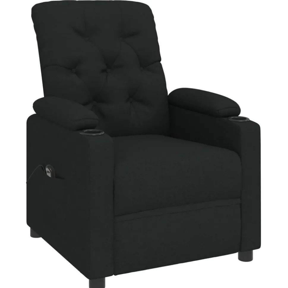 vidaXL Elektrisk reclinerfåtölj svart tyg