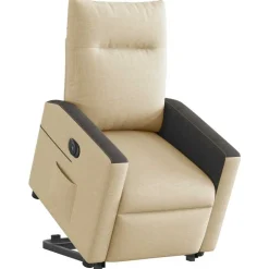 Online vidaXL Elektrisk reclinerfåtölj med uppresningshjälp gräddvit tyg Kräm