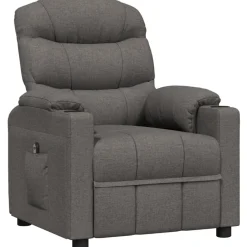 Clearance vidaXL Elektrisk reclinerfåtölj tyg Mörkgrå
