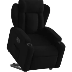 vidaXL Elektrisk reclinerfåtölj med uppresningshjälp svart tyg