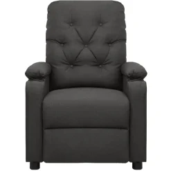 Best vidaXL Elektrisk reclinerfåtölj tyg Mörkgrå