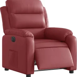 vidaXL Elektrisk reclinerfåtölj vinröd konstläder