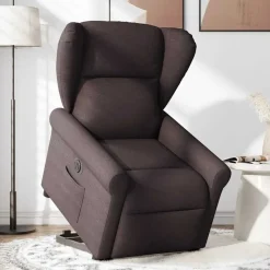 vidaXL Elektrisk reclinerfåtölj med uppresningshjälp brun tyg