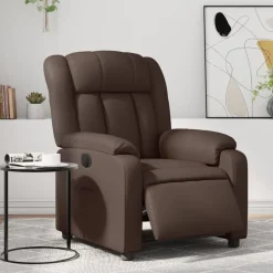 vidaXL Elektronisk reclinerfåtölj brun konstläder