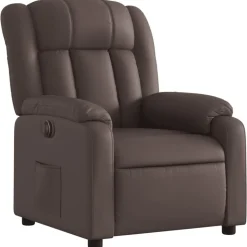 vidaXL Elektronisk reclinerfåtölj brun konstläder
