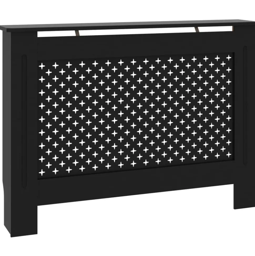 vidaXL Elementskydd svart 112x19x81,5 cm MDF