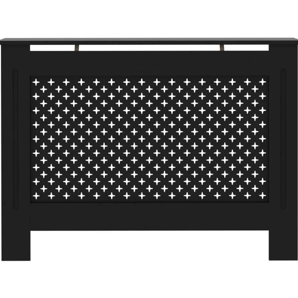 vidaXL Elementskydd svart 112x19x81,5 cm MDF