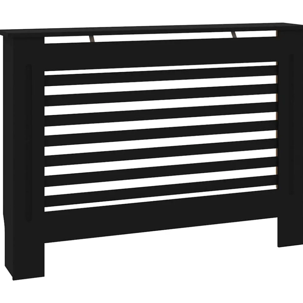 vidaXL Elementskydd svart 112x19x81,5 cm MDF