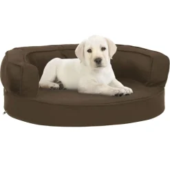 vidaXL Ergonomisk hundmadrass 60x42 cm linnelook brun