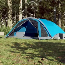 vidaXL Familjetält cabin 6 personer blå vattentätt