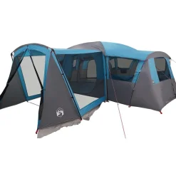 vidaXL Familjetält 20-personer med tak Blå och grå 745 x 700 x 217 cm