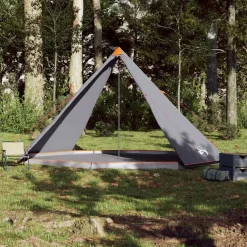 vidaXL Familjetält tipi 8 person och orange vattentätt Grå