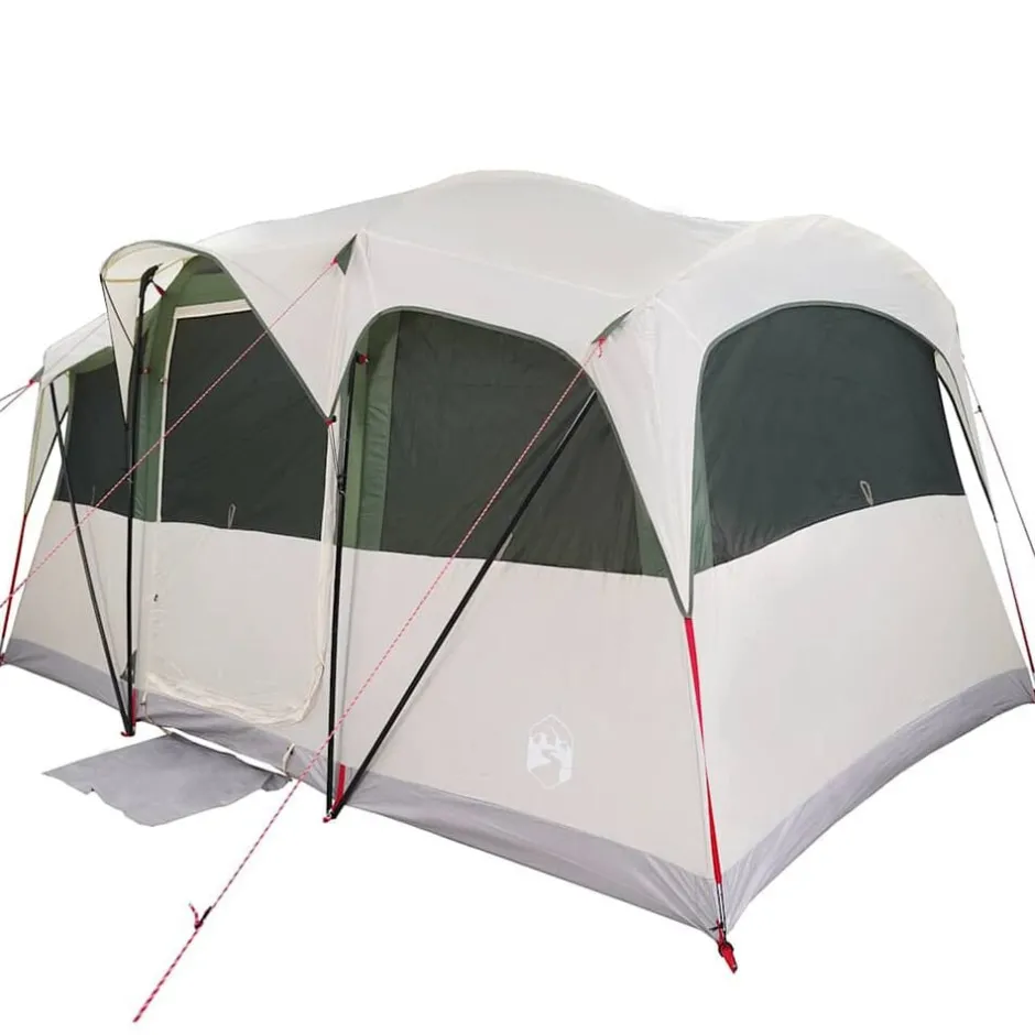 Online vidaXL Familjetält Vit och 435 x 255 x 216 cm Polyester och Stål Grön