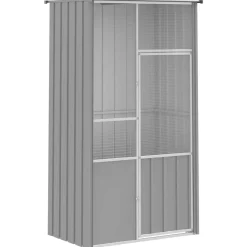 vidaXL Fågelbur grå 115x78x200 cm galvaniserat stål