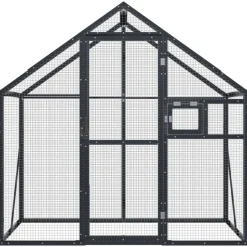 Outlet vidaXL Fågelvoljär 179x100x185 cm aluminium Antracit