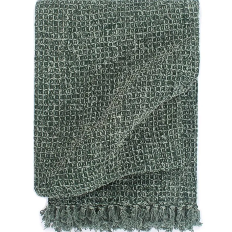 vidaXL Filt bomull 125x150 cm Mörkgrön