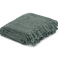 vidaXL Filt bomull 125x150 cm Mörkgrön