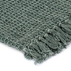 vidaXL Filt bomull 125x150 cm Mörkgrön