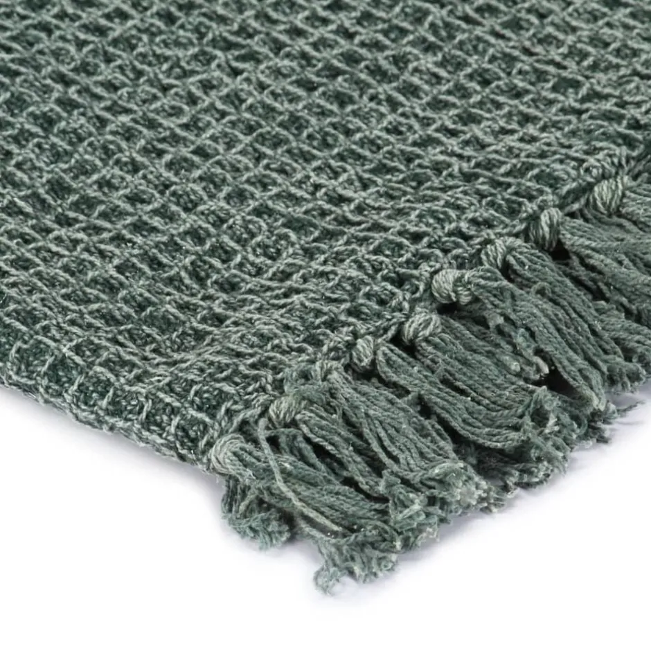 vidaXL Filt bomull 125x150 cm Mörkgrön