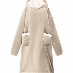 vidaXL Filt-hoodie Beige M Fleece och Flanell