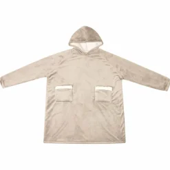 vidaXL Filt-hoodie Beige M Fleece och Flanell