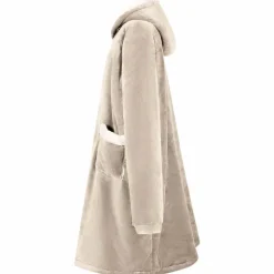 vidaXL Filt-hoodie Beige M Fleece och Flanell