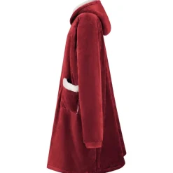 vidaXL Filt-hoodie Bordeaux Röd M Fleece och Flanell