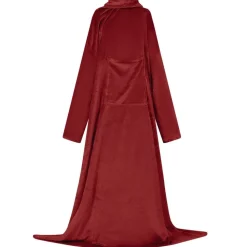 vidaXL Filt-hoodie Bordeaux Röd F Flanell